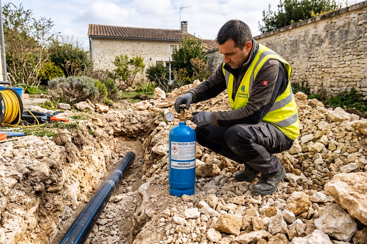 Injection de gaz traceur sur réseau enterré en terrain karstique à Angoulême plateau
